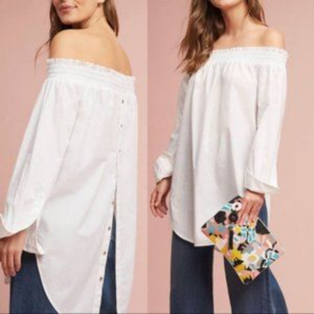 Anthro Maeve Tantira Off Shoulder Tunic Top